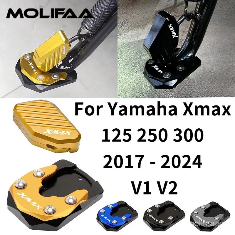 

Motorcycle CNC Enlarger for Yamaha Xmax 125 250 300 2017 - 2024 V1 V2 Side Support Foot Kickstand Enlarge Plate Accessories