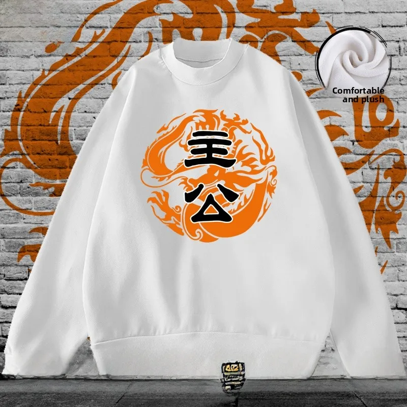 

Warm Fce Long Sve round Ne Hoodie ex Winter Thermal Pullover Sweatirt Geometric Print Casual Straight Fit irt