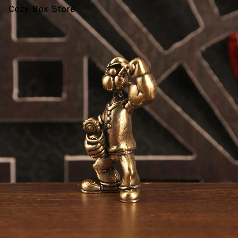 1/2PCS Office Desk Tea Table Art Ornaments Popeye The Sailor Man Figure Brass Home Decor Decorative Car Home Desktop Accessories