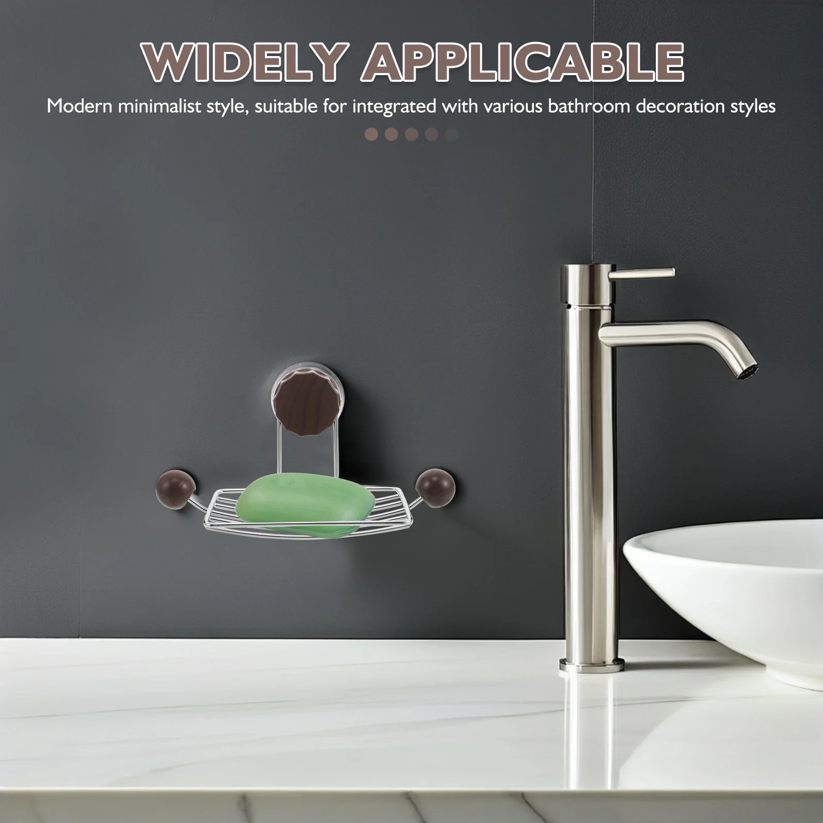 

Bathroom Stainless Steel Soap Dish No Drilling Self-Draining Adhesive Tray Modern Aesthetic Shower Kitchen Sink