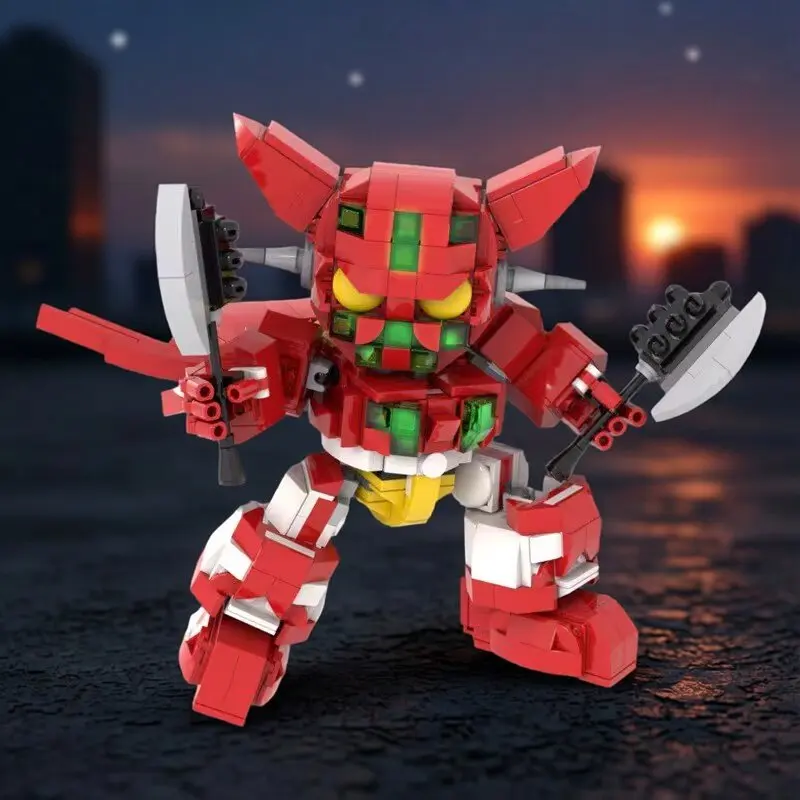 Movie Peripheral Universal Robot Warrior No.1 Mech Building Blocks Anime Figure Doll 3D Model Boy's Birthday Toys Gift Ornament