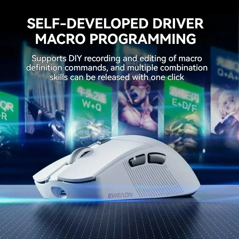 EWEADN GS01 Lightweight Wireless Gaming Mouse, DPI12000, Triple-Mode Connectivity (BT, 2.4GHz Wireless, Wired) , Work, Gaming
