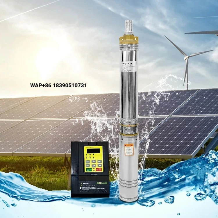1hp 1/2 6 Inch 10 Solar  Controller Inverter Power Submersible Panel Well Pump With Solar Panels Set Complete