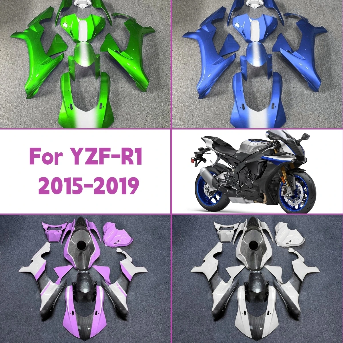 Fit for 2015-2019 Yamaha YZF R1 Custom Paint Style ABS Plastic Fairings 15-19 YZFR1 Motorcycle Body Fairing Kit
