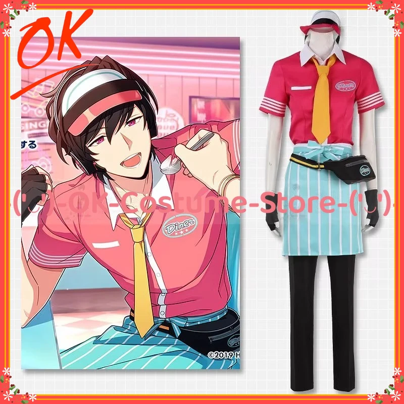 

[Customized Size] Helios Rising Heroes Faith Beam Cosplay Costume Hat HEROS DINER Fast Food Uniform Game Roleplay Party Outfit