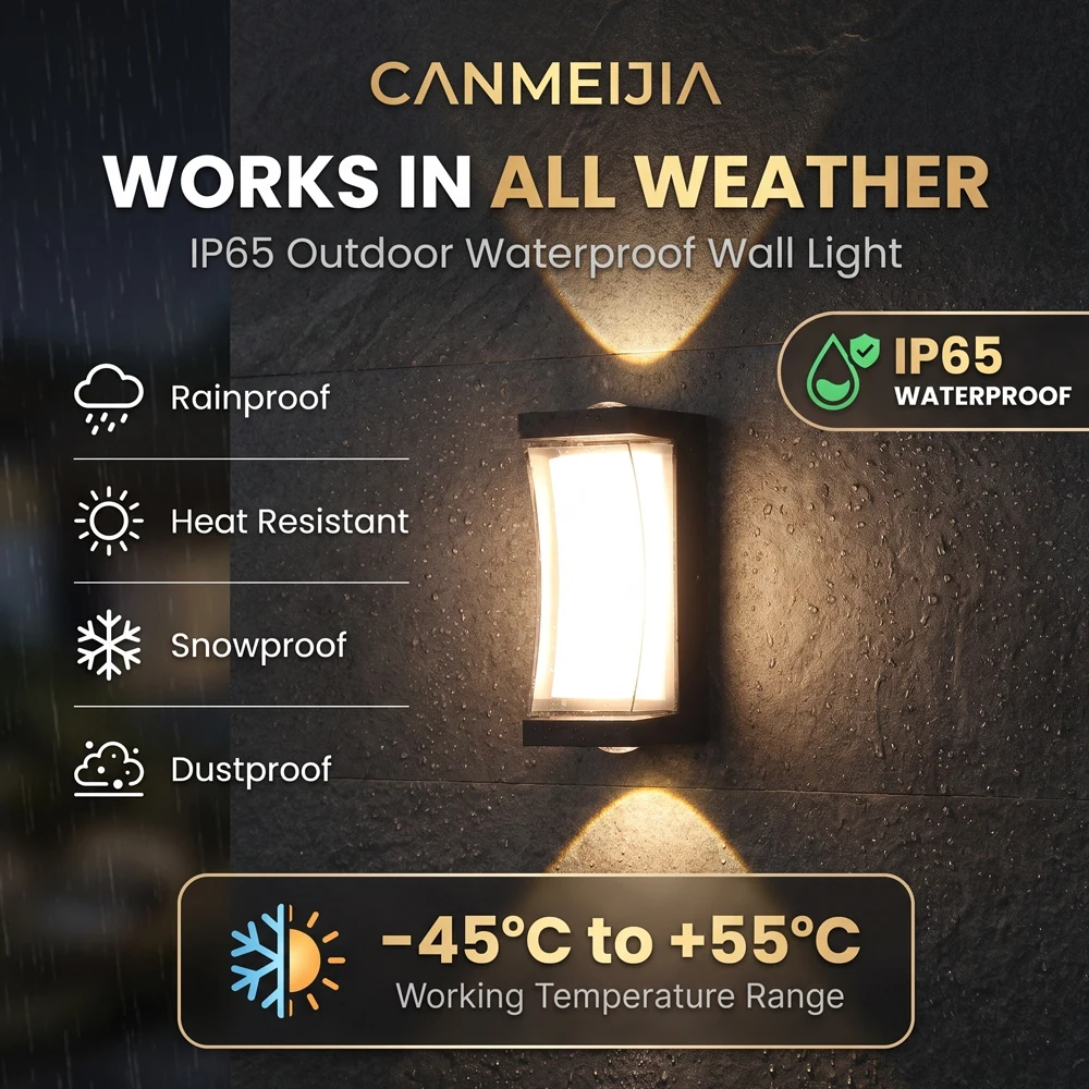 Modern LED Up Down Outdoor Wall Lights IP65 Waterproof Wall Lamps Outdoor Porch Lights For Garden Balcony Villa Courtyard Decor