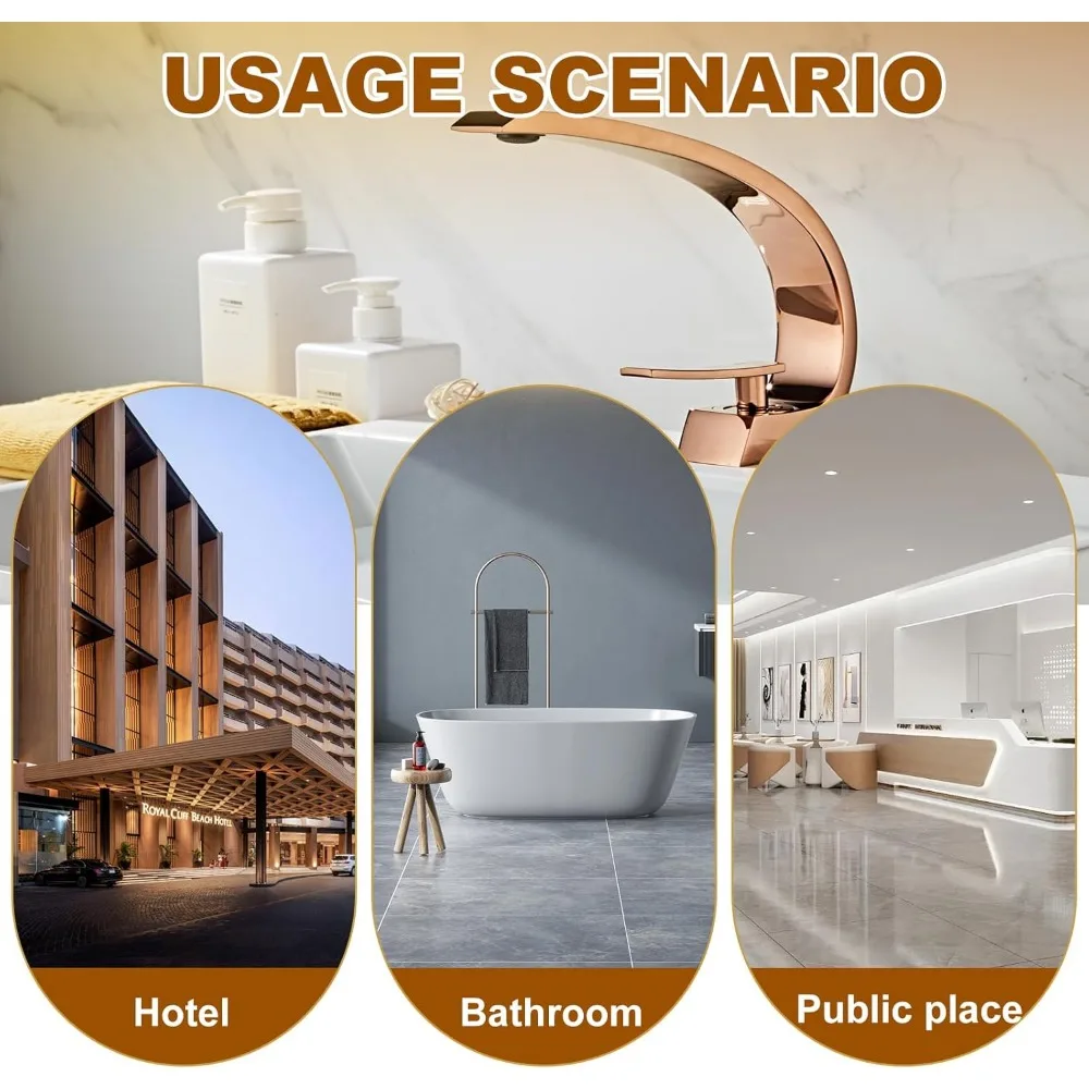 صنبور حوض الحمام بمقبض واحد باللون الذهبي الوردي مع تصميم فريد لصنبور خلاط حوض الغرور النحاسي