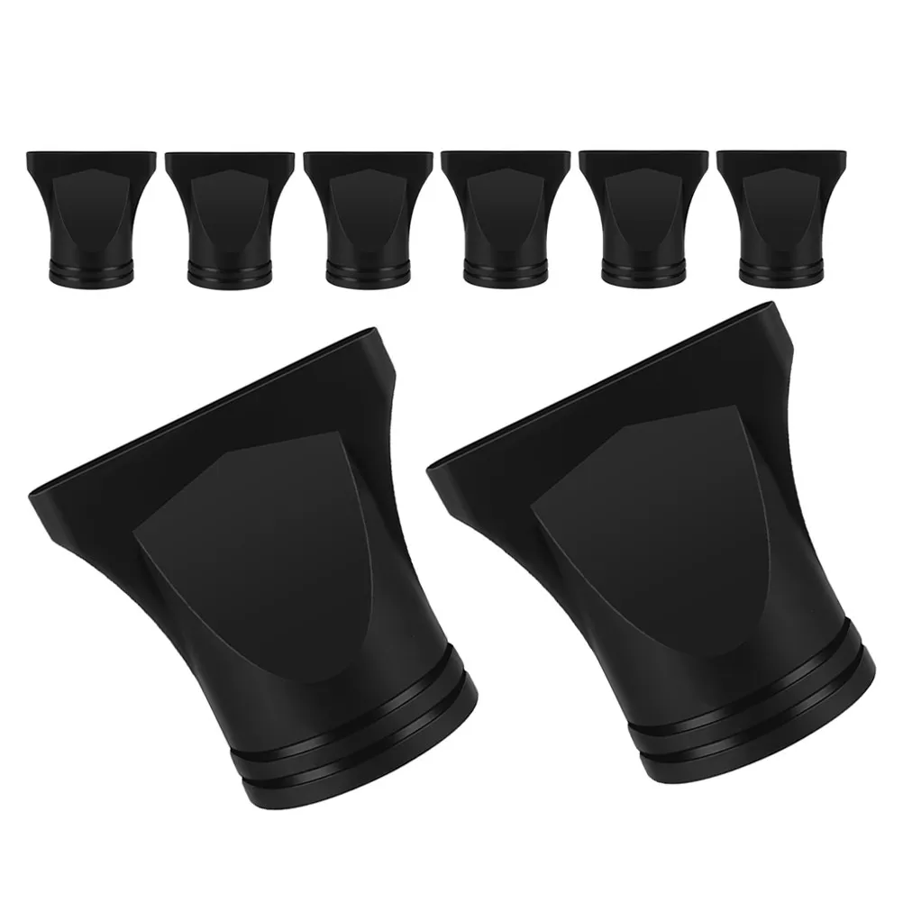 

8Pcs Black Plastic Blow Dryer Nozzle Attachment Kit Versatile Flat Narrow Concentrator for Faster Drying Frizz Reduction Natural