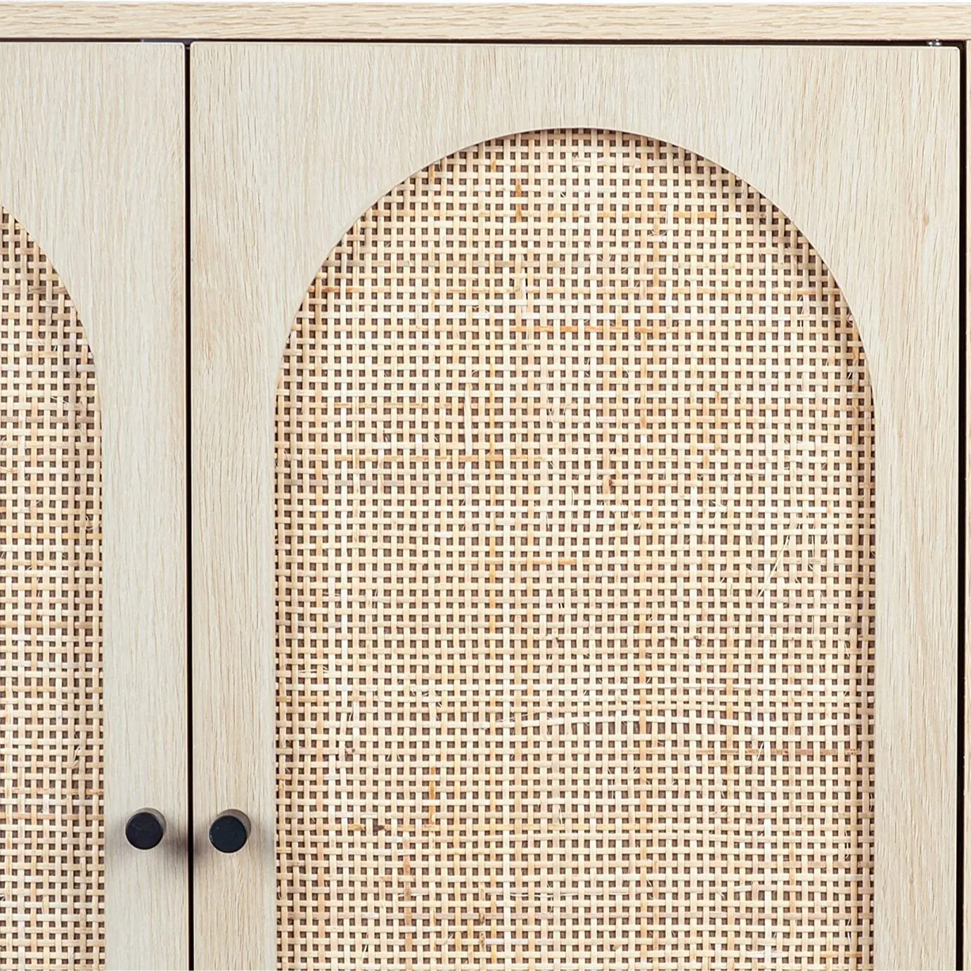 Double door rattan living room entrance cabinet, modern kitchen living room dining side cabinet storage cupboard