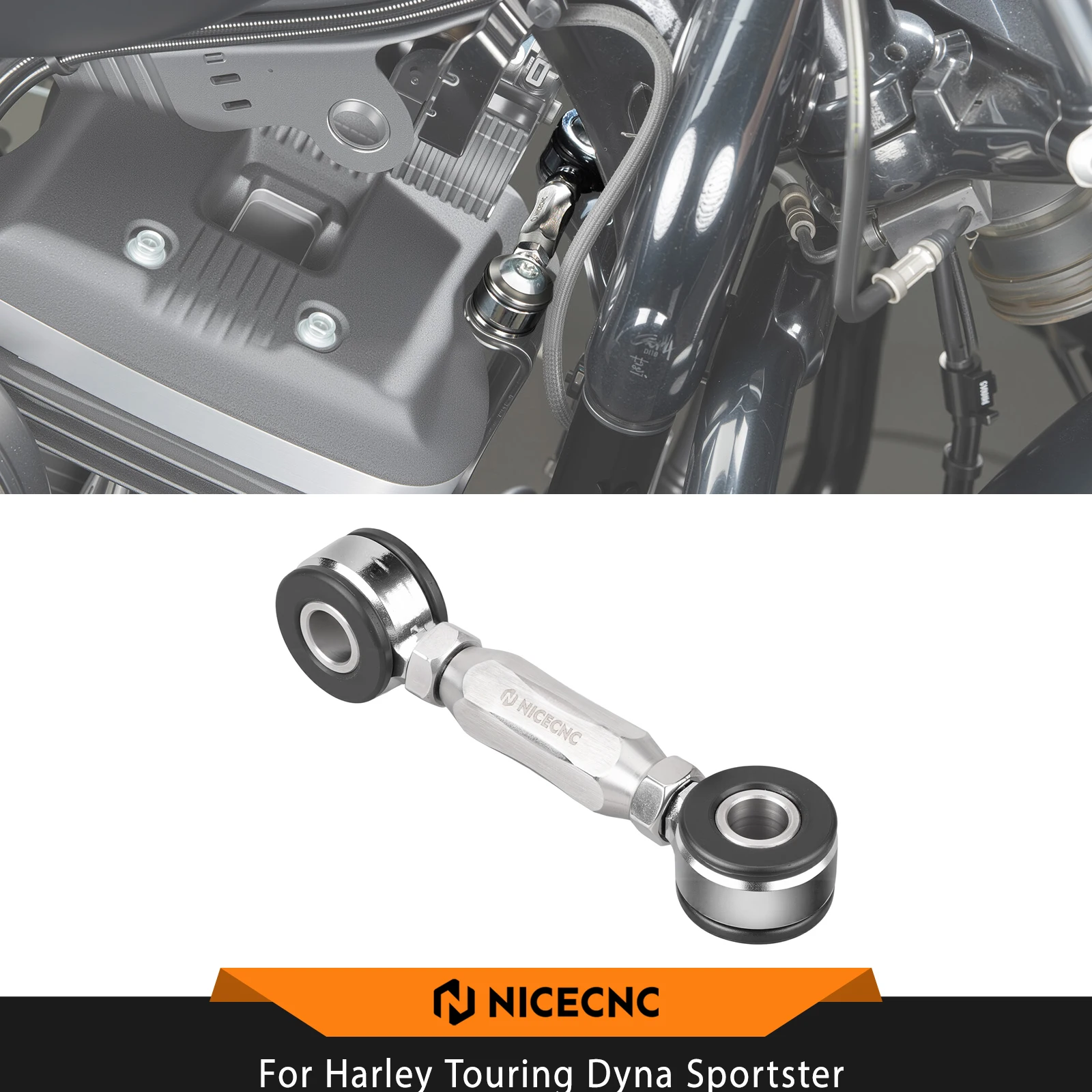 For Harley Dyna Fat Bob FXDF Low Rider FXDL S Street Bob FXDB P Super Glide Wide Glide 04-17 Front Engine Mount Stabilizer Link