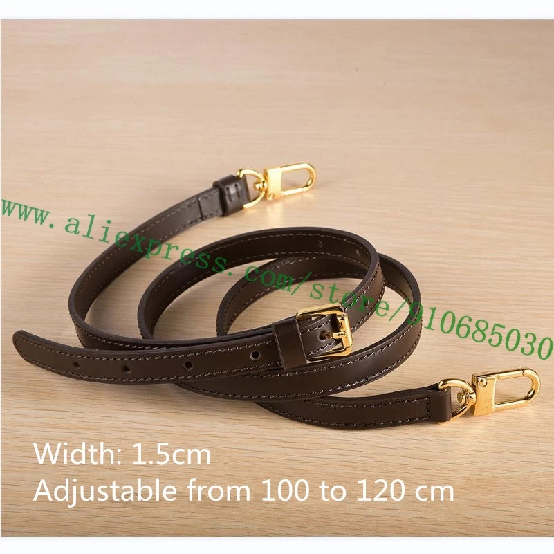 

Coffee Glossy Calf Leather Bag Strap For Designer Women Handbag Lady Duffle Purse Shoulder Belt Replacement Adjustable 7 Sizes