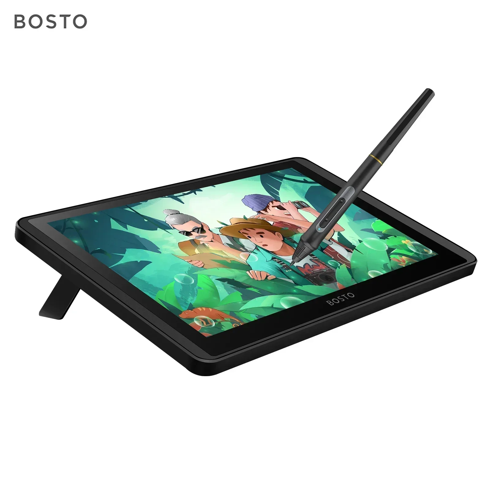 BOSTO 12HD-A H-IPS LCD Graphics Drawing Tablet Monitor 11.6 Inch Size 1366x768 Display 8192 Pressure Level Support Windows MacOS