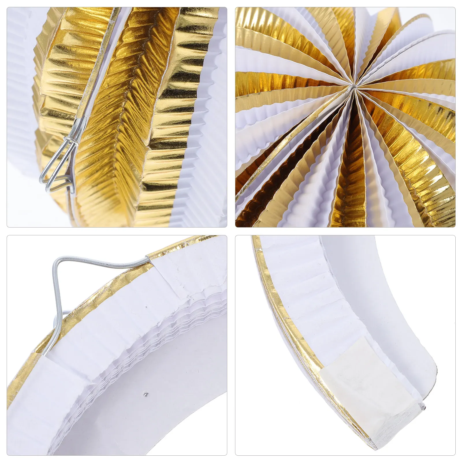 

2pcs Decorative Paper Lanterns Folding Hanging Iron Aluminum Foil Party Wedding Holiday Lighting Indoor Lamps High Quality