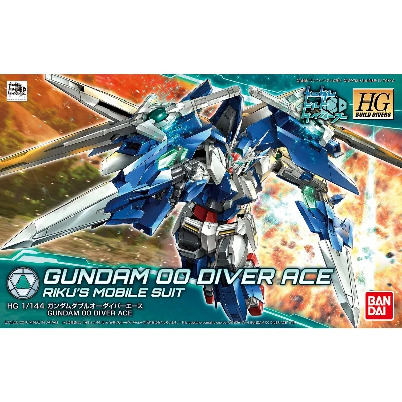 

In stock Bandai Genuine HG GUNDAM 00 DIVER ACE Gundam Anime Action Figure Assembly Model Toys Gifts