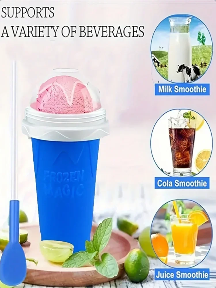 

1 шт., чашка для смузи, молочный коктейль, мороженое, замороженная силиконовая чашка для выдавливания, портативная бутылка для сока, молочного коктейля «сделай сам», детский подарочный инструмент