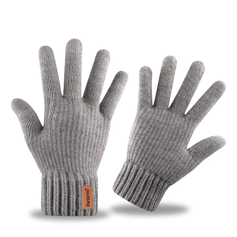 Winter Women Gloves Men Touch Screen Warm Mittens Thick Knitted Full Fingers Autumn Short Wrist Gloves Hand Warmer Christmas