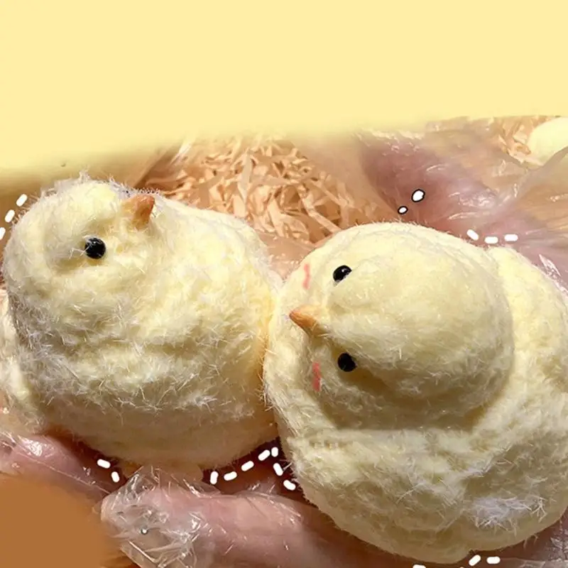 4XFE มือบีบ Chick ของเล่นสำหรับ Office Decompressing Soft AntiStress ของเล่น Squeezable ความวิตกกังวล Reliever ยืดของเล่นไก่