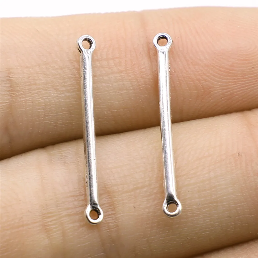 WYSIWYG 40pcs 2x24mm Connector Charms Connector Antique Silver Color For Jewelry Making DIY Jewelry Accessories