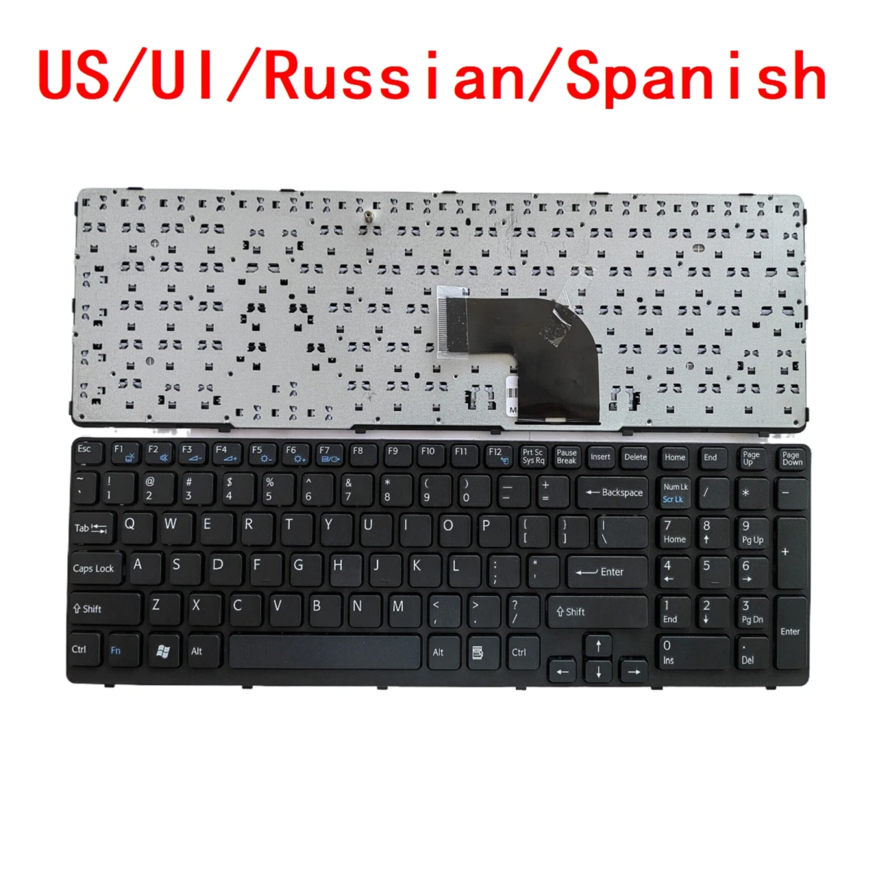 New US UI Russian Spanish Laptop Backlit Keyboard For Sony VAIO SVE15 SVE151 SVE1512 Notebook PC Replacement