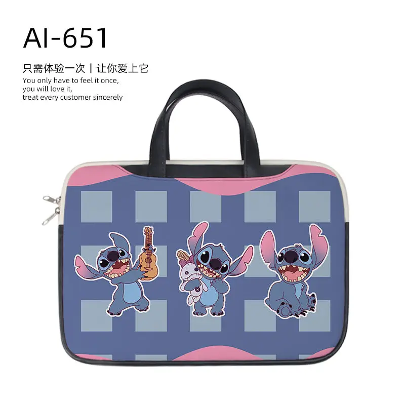 

Disney Animation Anime Stitch Laptop Bag Cute Large Capacity Tablet Organizer Cartoon Handbag Laptop Case 11in 13in 14in 16in