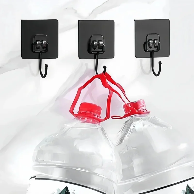 Household Multi-Scene Transparent Waterproof Adhesive Wall Hooks Big Size Heavy Duty 22 lbs Nail-Free Hooks for Kitchen