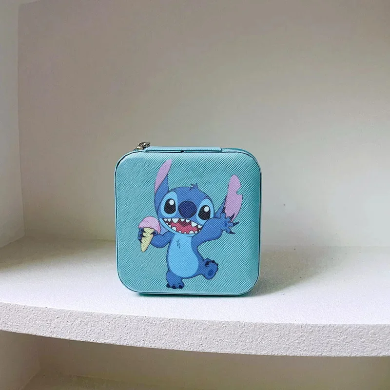 Disney stitch Storage Box Portable Mini Jewelry Ring Necklace Earrings  stitch Storage box Kawaii Kids Birthday Christmas Gift