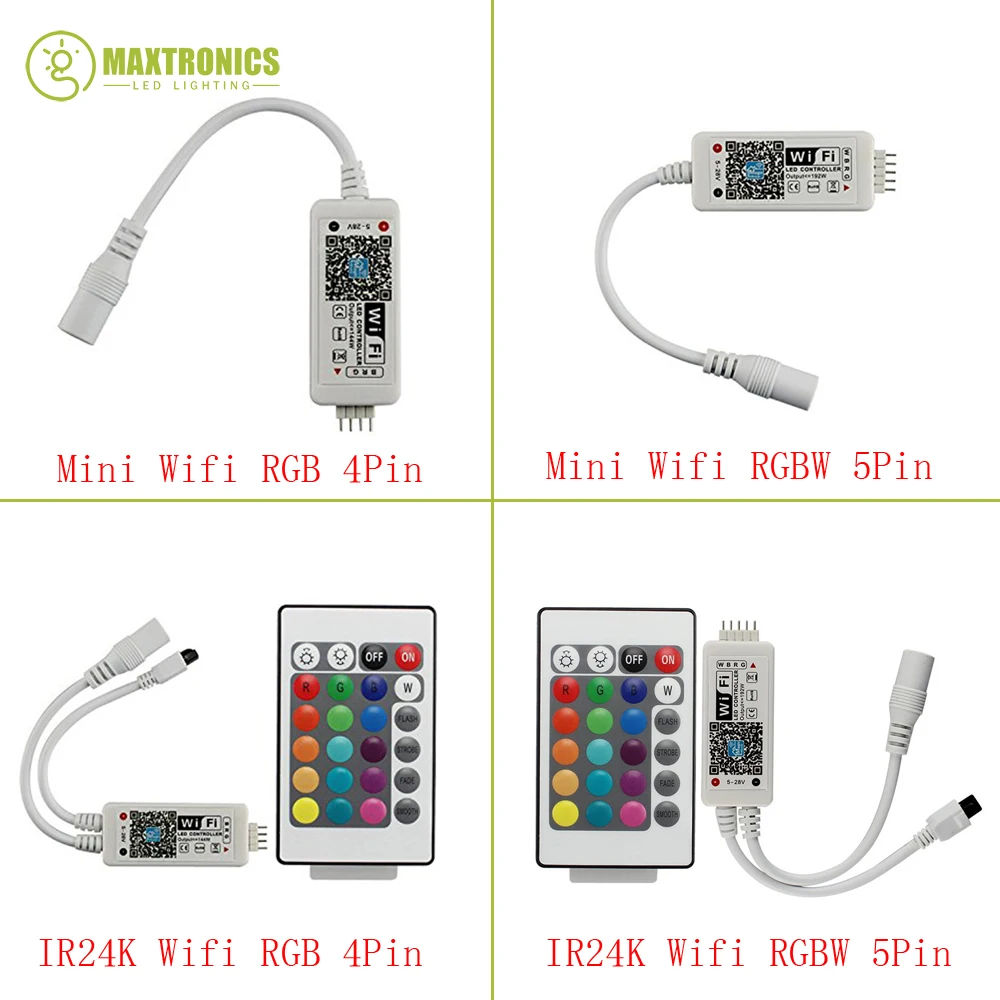 Magic Home DC12V-24V Bluetooth Wireless WiFi Controller,RGB/RGBW IR RF LED Controller for 5050 WS2811 WS2812B Pixel led strip