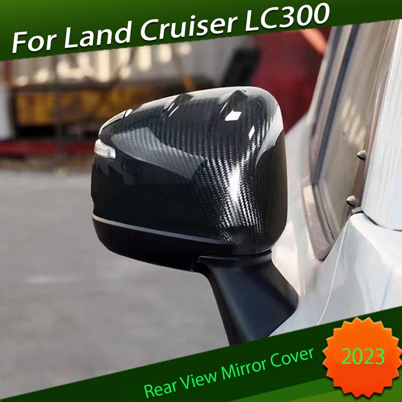 Suitable for Toyota Land Cruiser LC300 2023 Real Carbon Fiber Rearview Mirror Cover Resistant To High Temperature and Friction