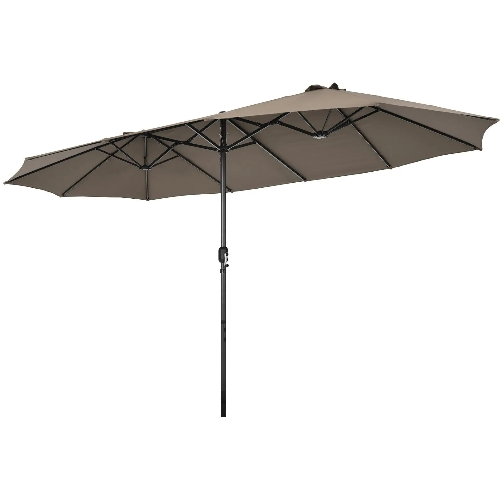 GOFLAME 15FT Outdoor Double-Sided Parasol Patio Umbrella Market Twin Umbrella