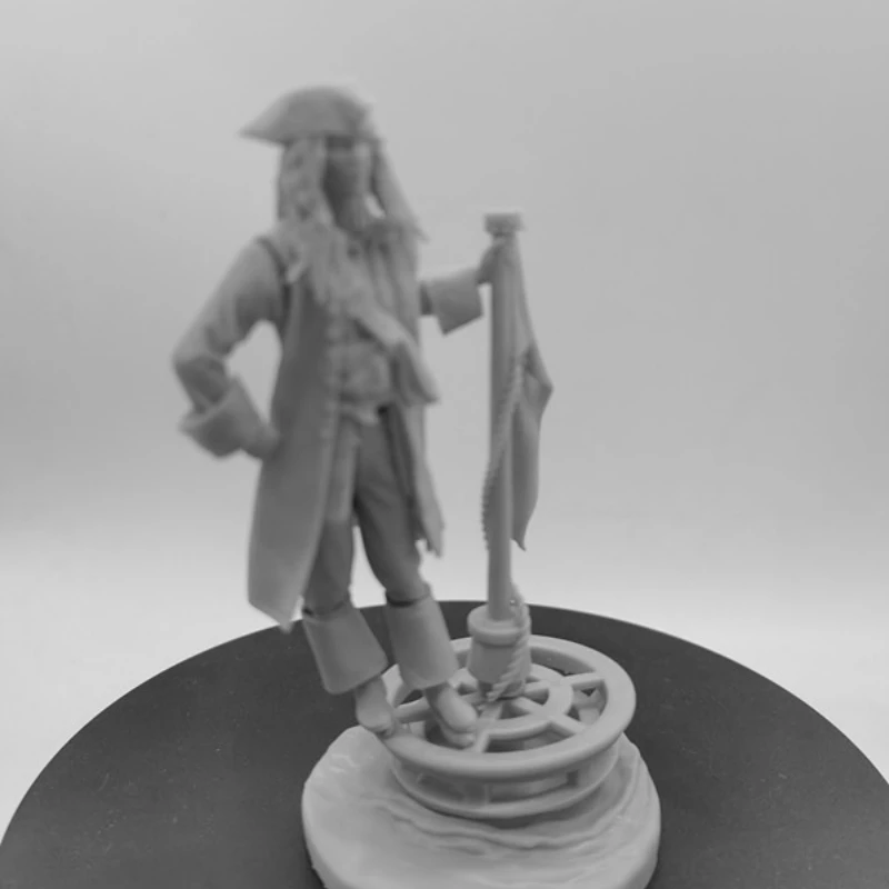 Captain Jack Diy Resin Figure 1/24 Scale 90mm Vertical Height Assemble Model Kit Unassembled Dioramas Unpainted Statuettes Toys