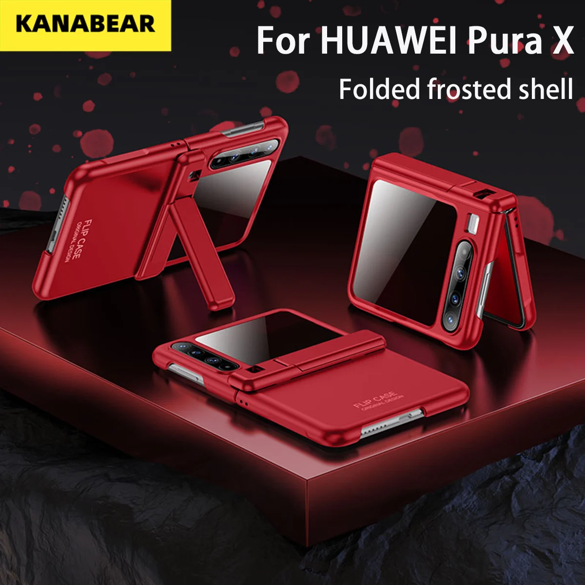 

Matte Skin Feel Hinge Invisible Stand Spring Case for Huawei PuraX Ultimate, Full Shockproof Foldable Protective Cover