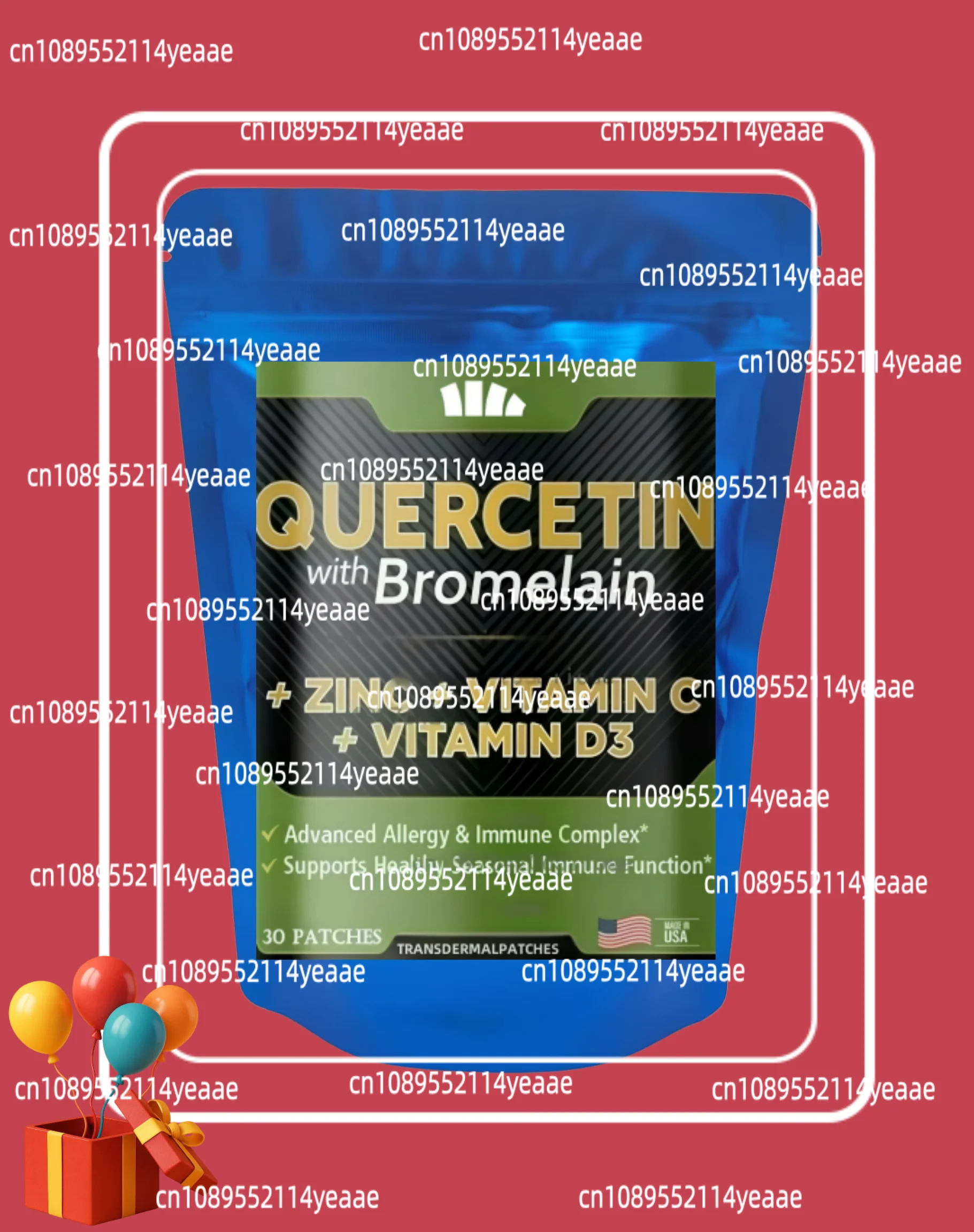 30 Patches Quercetin Transdermal Patches With Vitamin C And Zinc, Bromelain Support Immune