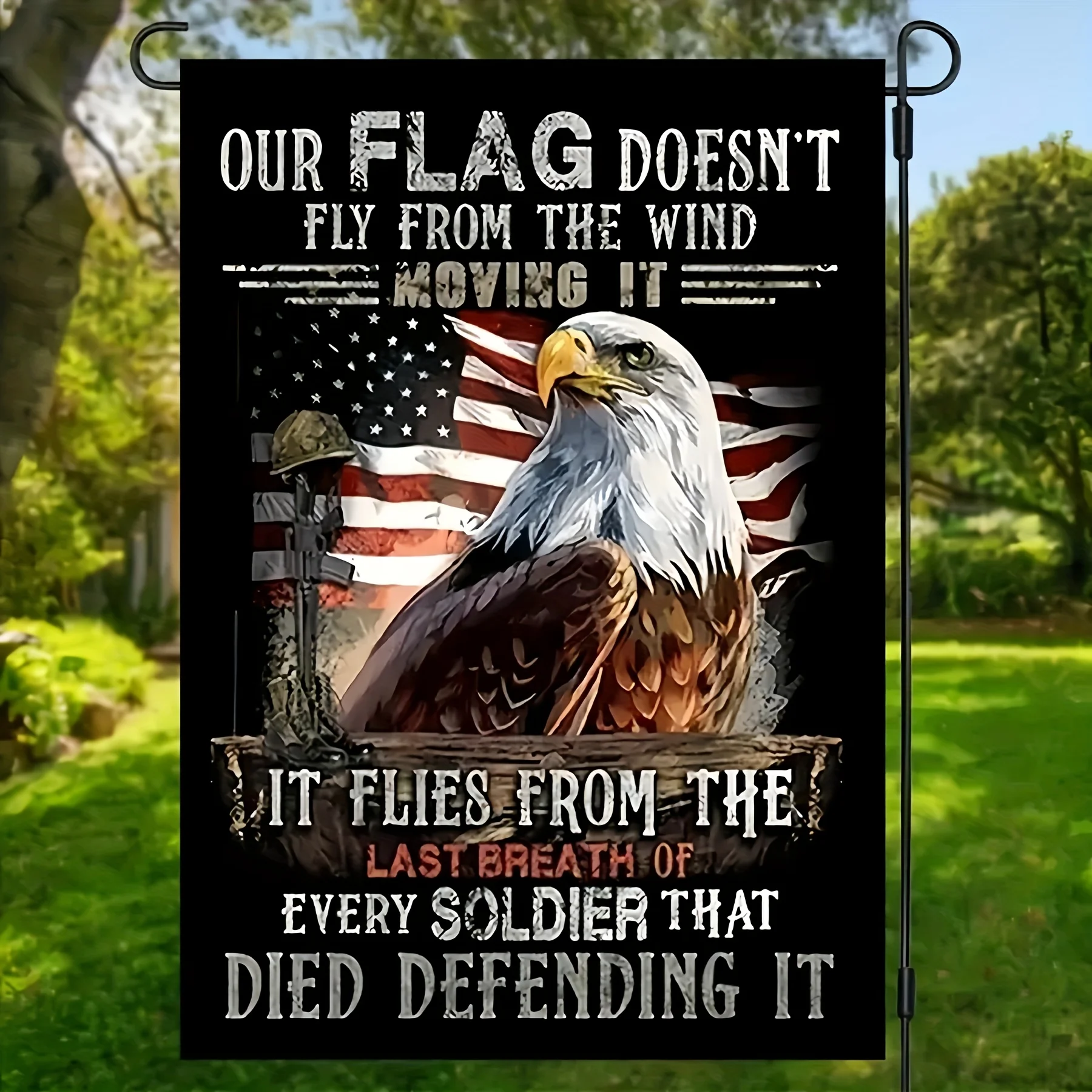 1 Piece, Veterans Day Garden Flag, US Soldier Eagle Printed House Flag, Veterans Day Themed Porch Sign, Front Door Sign, for Indoor/Outdoor Decor, Home Decor, Yard Decor, Garden Decor