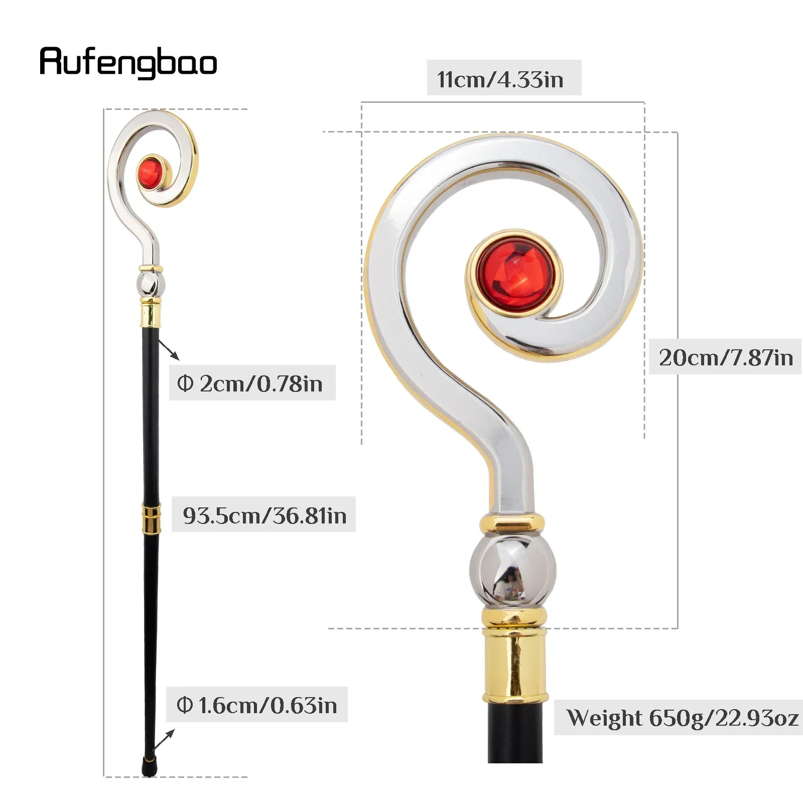 الذهبي الأبيض شماعات الأحمر الماس الأزياء عصا الزخرفية قصب ديلوكس BoxFashion قصب تأثيري سبيكة Crosier خمر عصا 93 سنتيمتر