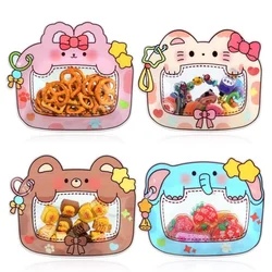 100PCS Cute Animals Plastic Window Packaging Bag DIY Cookies Biscuit Snack Candy Sugar Wedding Birthday Gift Packaging Pouches
