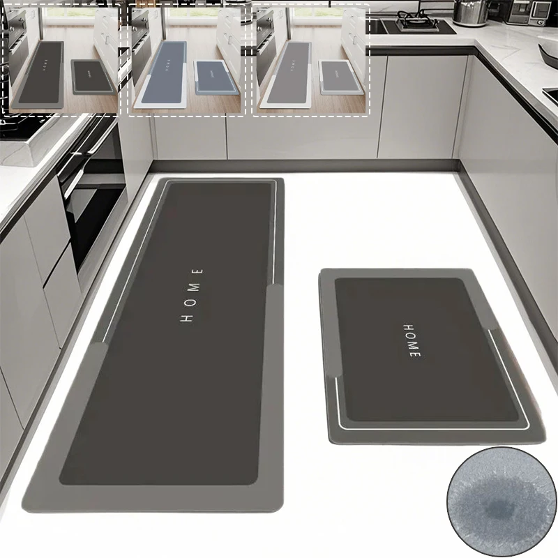 

1PC Kitchen Absorbent Mat Non-Skid Diatom Mud Pad quick Drying Bathroom Mat Wipeable Wash Free Long Strip Carpet Home Decoration