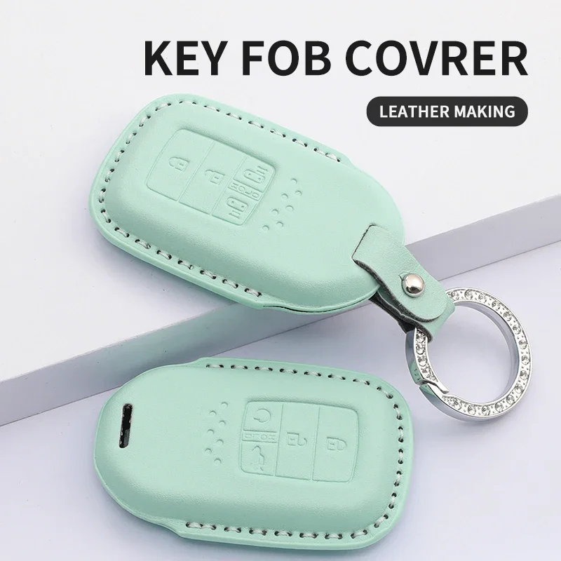 

For Car Remote Key Cover Case Shell Honda Civic City Accord CRV CR-V XR-V Odyssey Vezel Jade Crider Fit Accessories PU Leather