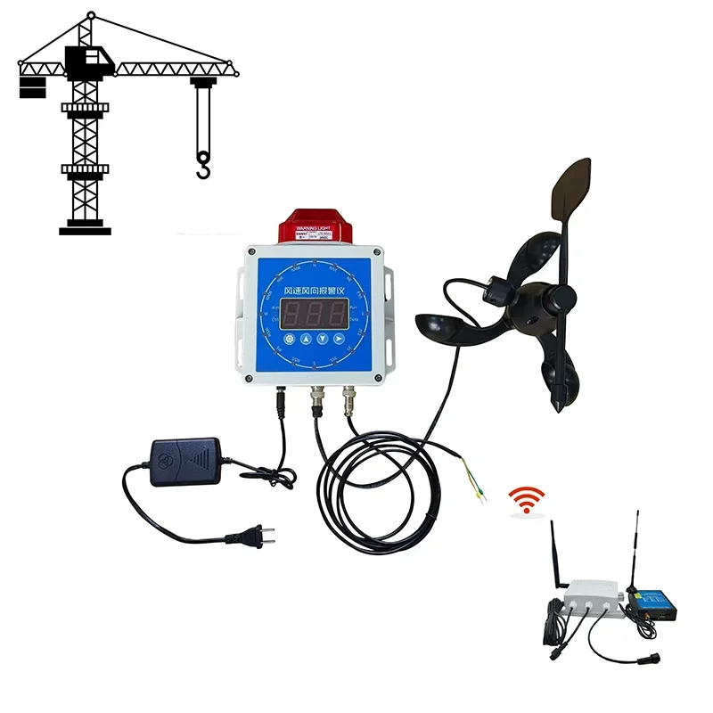 Hot sales For LORA LORAWAN WIFI 4G GPRS RS485 Output Wind Speed Meter Sensor Data Monitor With Alarm Device For Weather Station