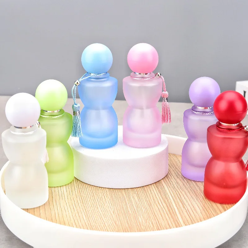 1 peça 30ml garrafa de perfume de vidro com tampas esféricas coloridas e borlas garrafa de perfume de grande capacidade recipiente cosmético de vidro