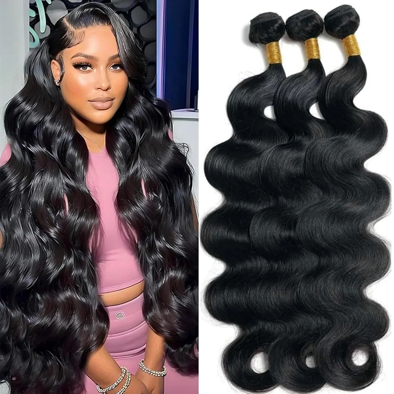 

Body Wave Human Hair Bundles Remy Unprocessed Raw Virgin 100% Human Hair Water Wave 3 4 Bundles Extensions Bulk Braiding Deal