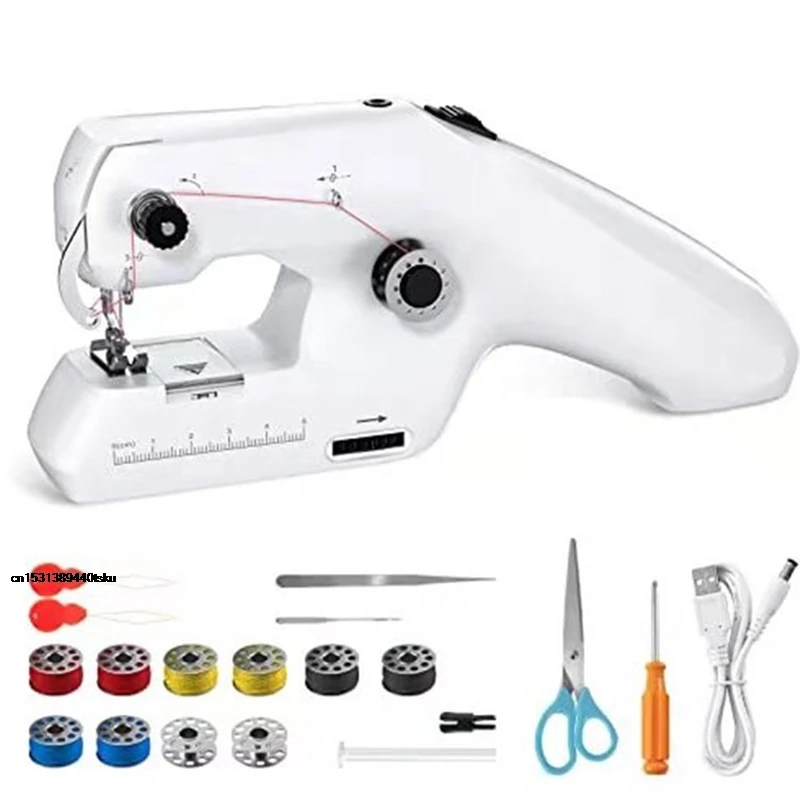 

2025 Useful Sewing Machine Household Mini Handheld Machine Portable Electric Double Thread Sewing Machine