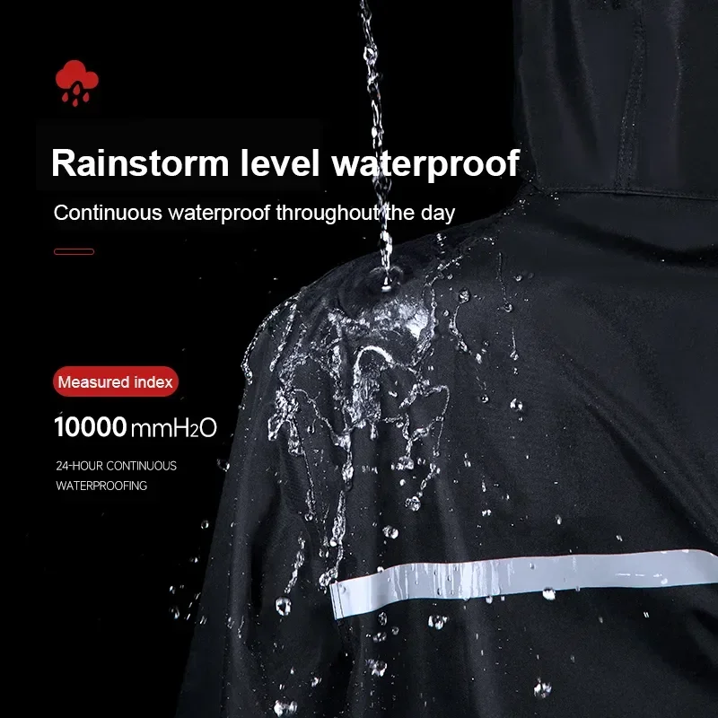 Impermeabile lungo monopezzo per esterni Impermeabile moda per adulti Impermeabile per bicicletta elettrica Corpo riflettente lungo