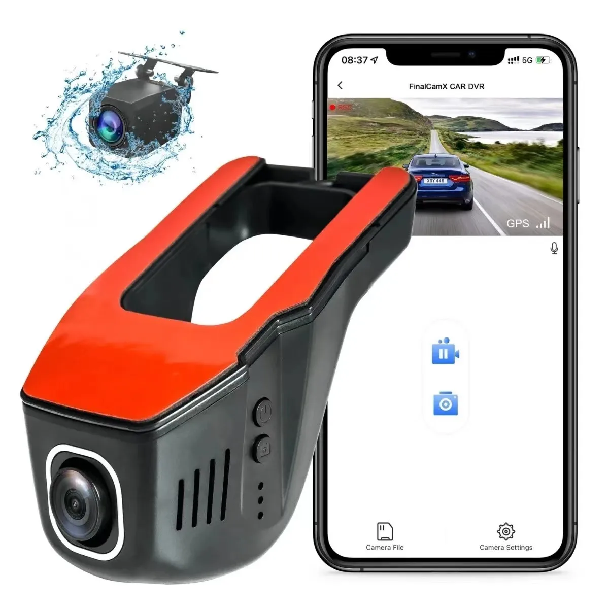 U-type hidden 4K 2160P WiFi car DVR tachograph camera HD 1080P 24H parking monitoring APP control car driving video recorder