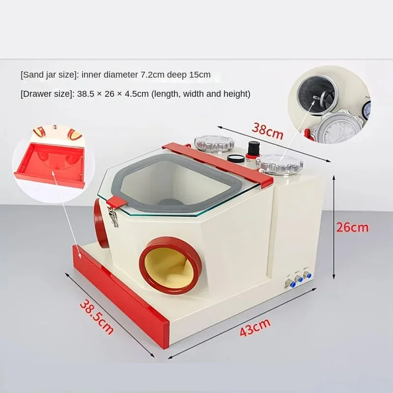 NF Drawer Style Double Pen Dental Sandblasting Machine Dual Tank Oral Restoration Tool