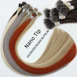 100 strands Nano Rings Micro Links Human Hair Extensions Natural Blonde Micro Bead Loop Pre Bonded Remy European Straight Hair