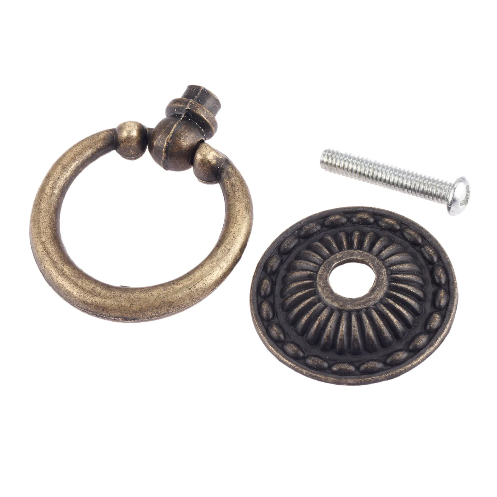 1PC Pull Knob With Screw For Suitcase Vintage Jewelry Chest Cabinet Door Bin Zinc Alloy Antique Bronze Easy To Install 46*32mm
