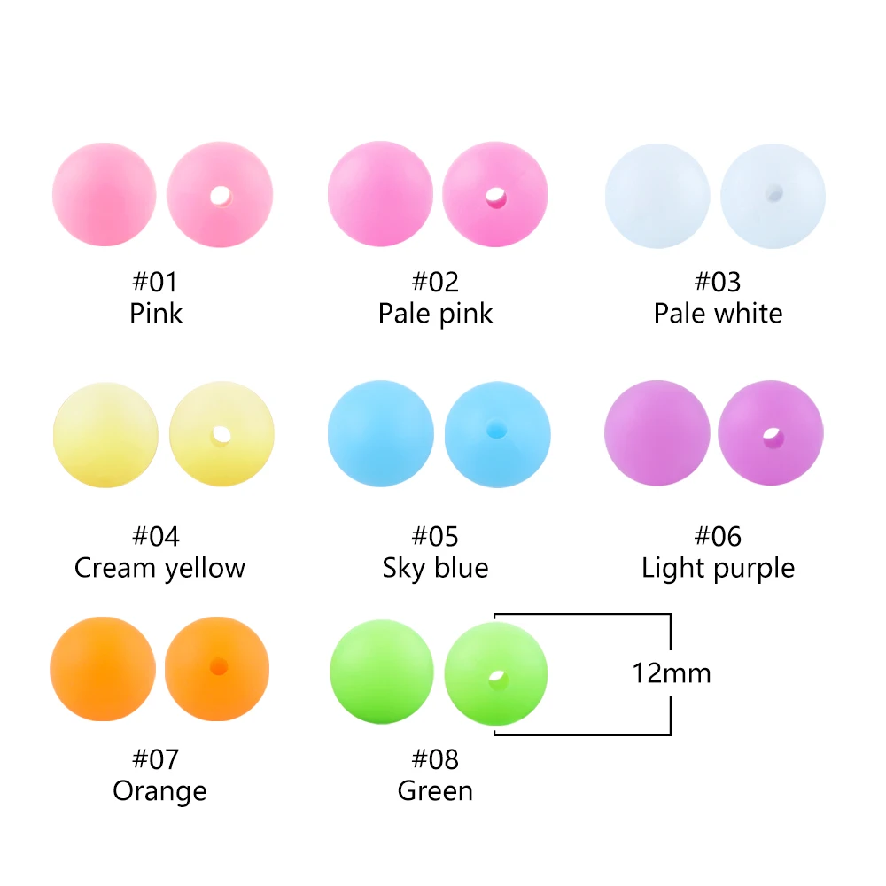 12/15MM Luminous Silicone Beads Round Glow In The Dark Silicone Loose Beads DIY Bracelet Necklace For Jewelry Making