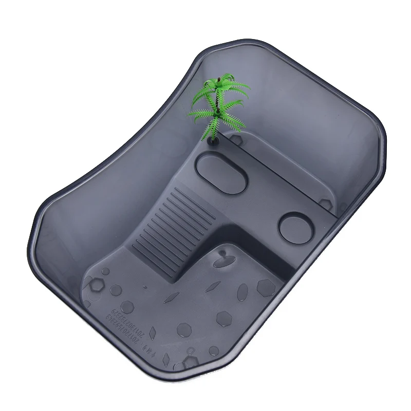 صندوق الزواحف الزواحف ، صندوق تغذية السلحفاة مع خزان منصة تشمس #6