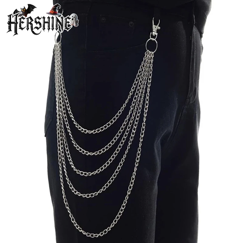 HERSHINE Women's Silver Fashion Multi-Layer Chain Pants Chain, Y2K Gothic, Punk, Harajuku, Rock, Hip Hop Accessory，spring，summer