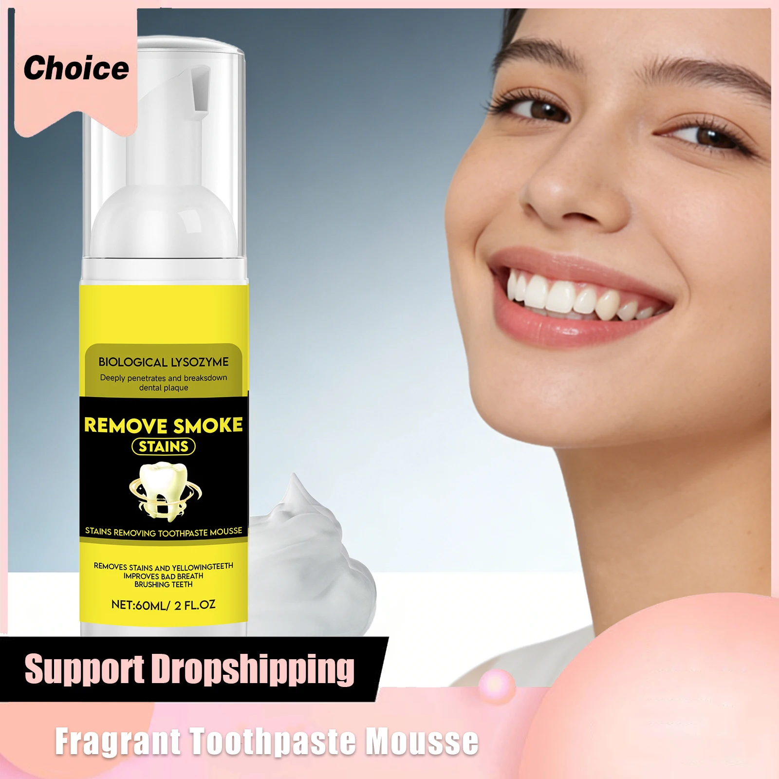 

Ароматная зубная паста-мусс для отбеливания, глубокой очистки, удаления пятен, защиты десен, предотвращения кариеса, свежего дыхания, зубная пена-мусс